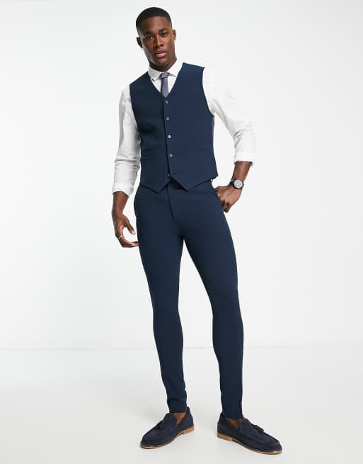 Blue waistcoat shop matching shirt