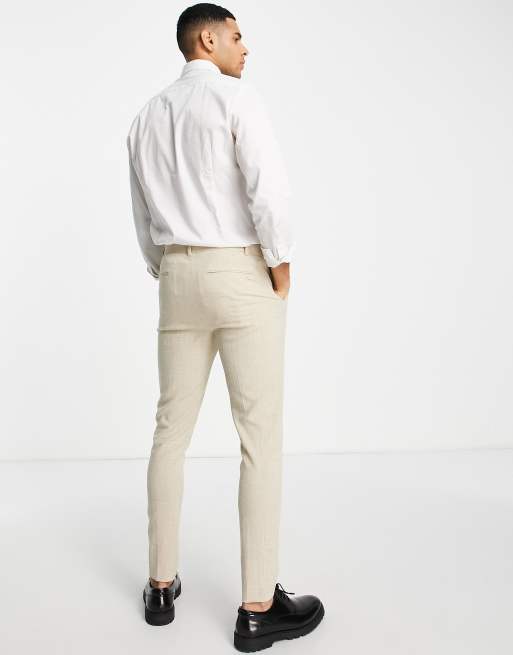 ASOS DESIGN - Super skinny pantalon met crosshatch in camel, 2 van 4