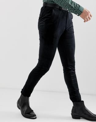 black velvet skinny pants