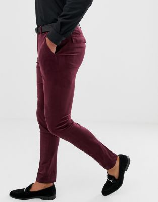 velvet burgundy pants