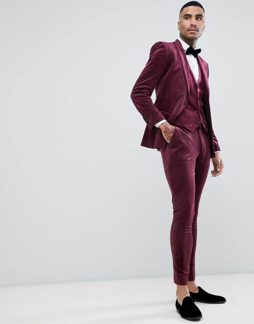 Red velvet prom on sale suit