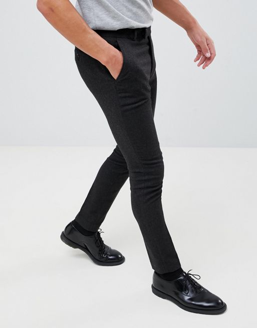 ASOS DESIGN super skinny smart pants multipack in black & gray