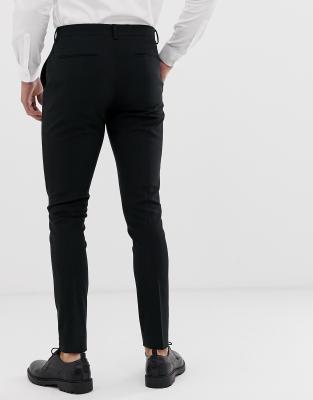 asos design super skinny smart pants in black