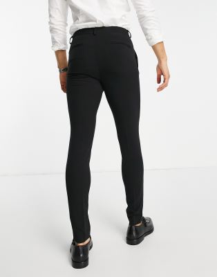 asos design super skinny smart pants in black