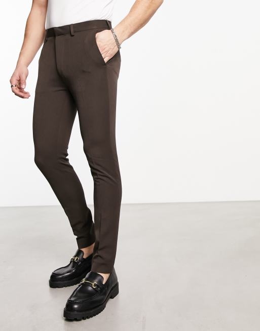 Brown skinny trousers new arrivals