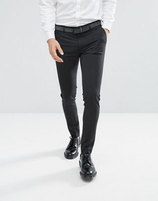 ASOS DESIGN super skinny smart pants in charcoal-Gray