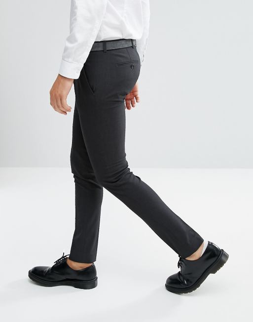 ASOS DESIGN super skinny suit pants in charcoal