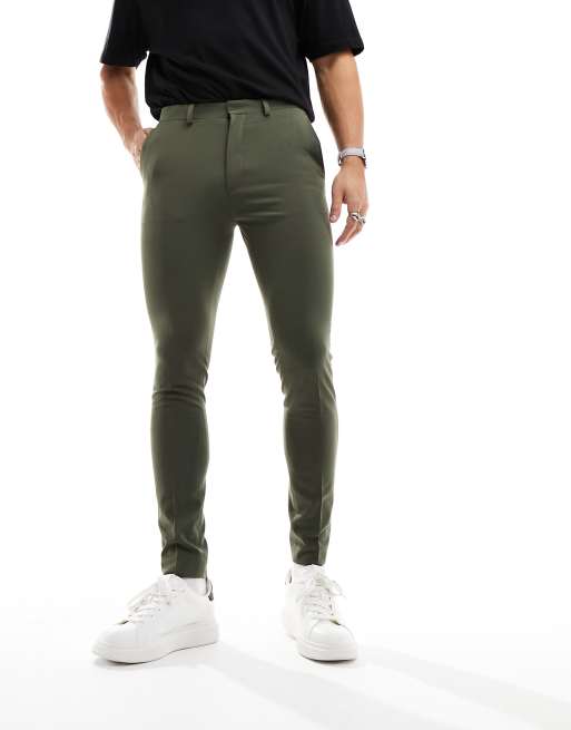 ASOS DESIGN super skinny smart pants in forest green