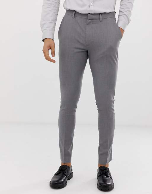 ASOS DESIGN super skinny smart pants in gray