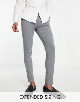 Asos Design Skinny Smart Oxford Suit Pants In Charcoal-gray In Grey