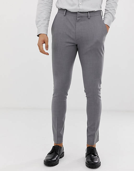 ASOS DESIGN super skinny smart pants in grey