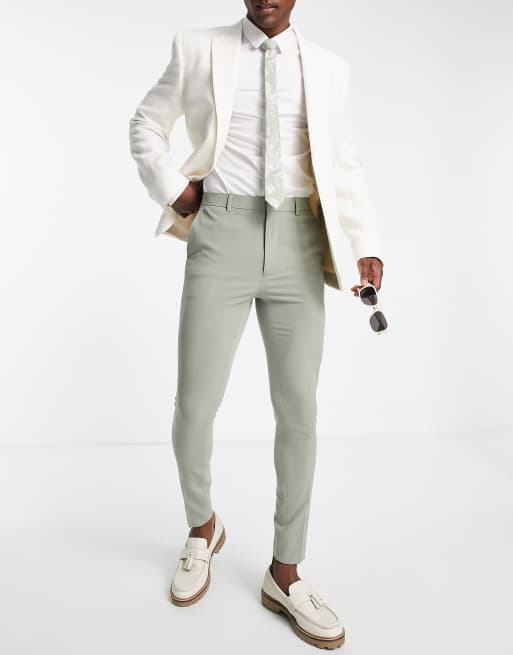 ASOS DESIGN super skinny smart pants in khaki