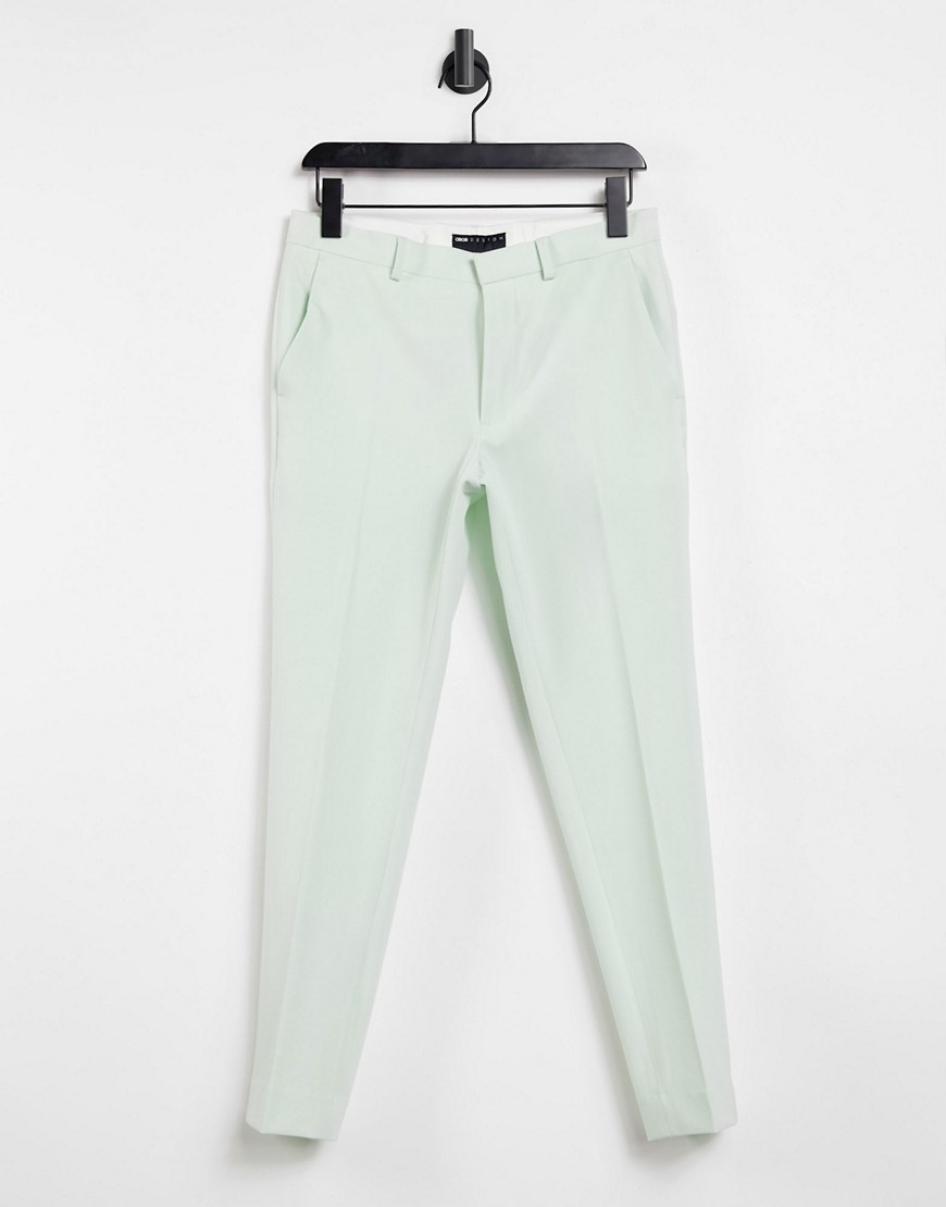 ASOS DESIGN super skinny smart pants in mint-Green