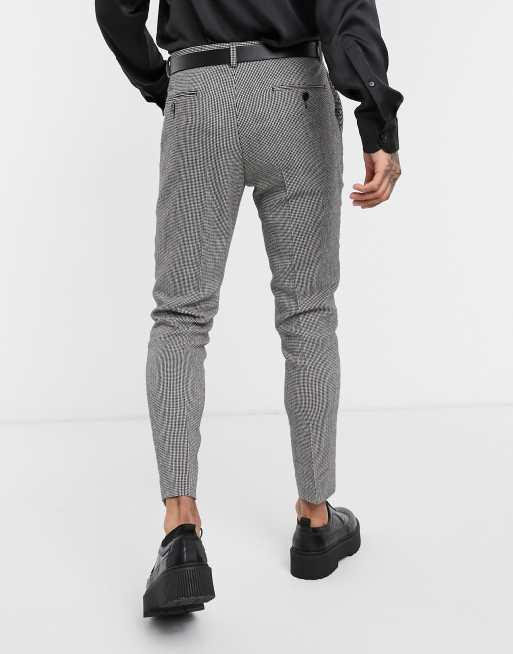 ASOS DESIGN super skinny smart pants in monochrome dog tooth, 2 of 4