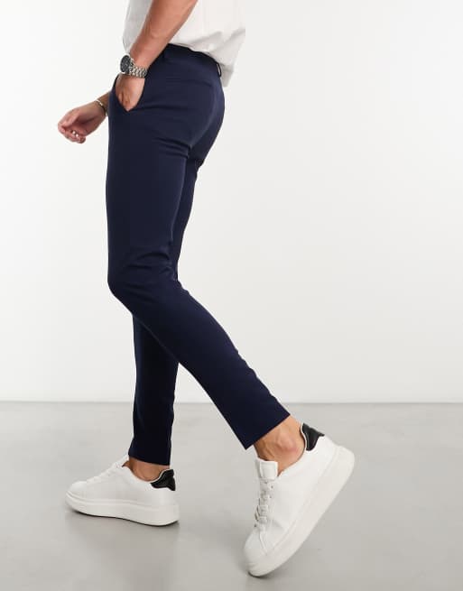 ASOS DESIGN super skinny smart pants in navy