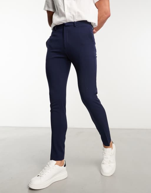 ASOS DESIGN super skinny smart pants in navy