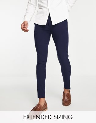 ASOS DESIGN super skinny smart pants in navy