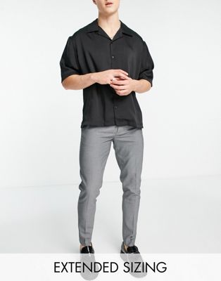 ASOS DESIGN super skinny smart pants with gray pin dot | ASOS
