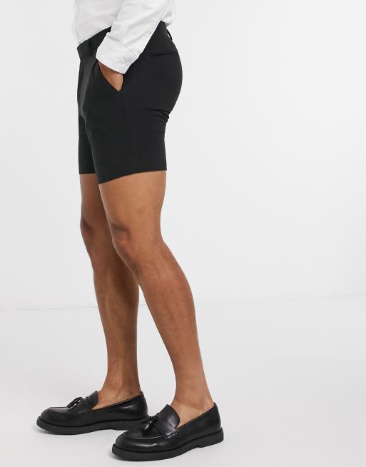 ASOS DESIGN smart slim shorts in black