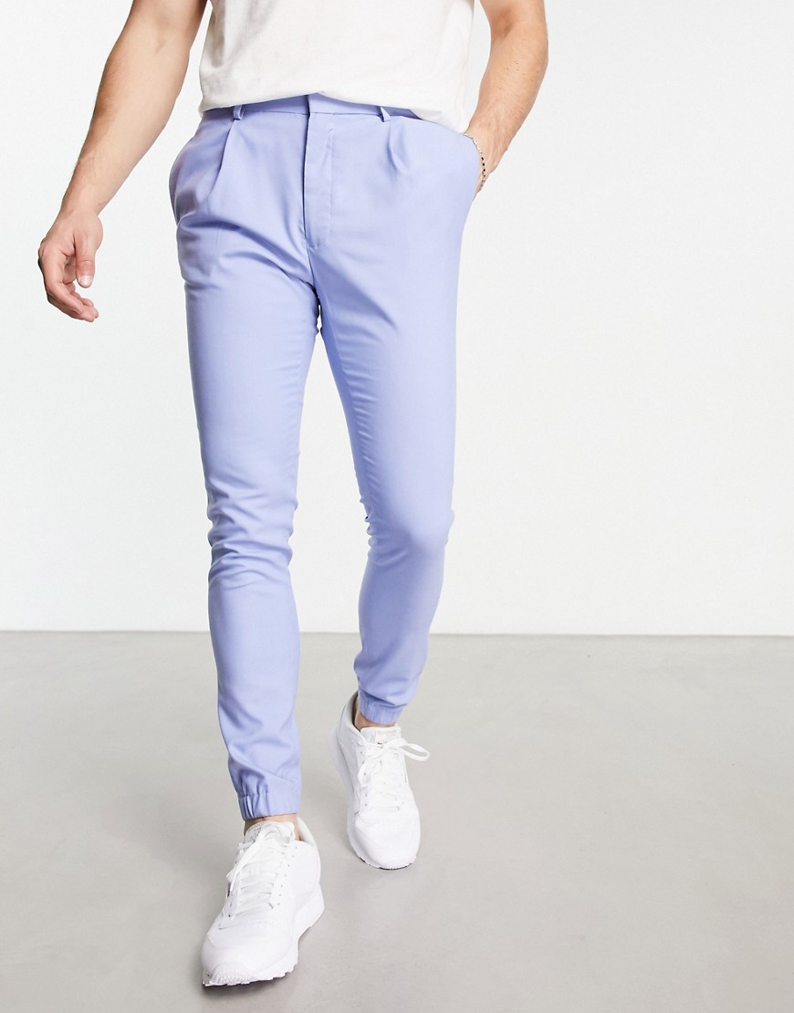 ASOS DESIGN super skinny smart sweatpants in light blue