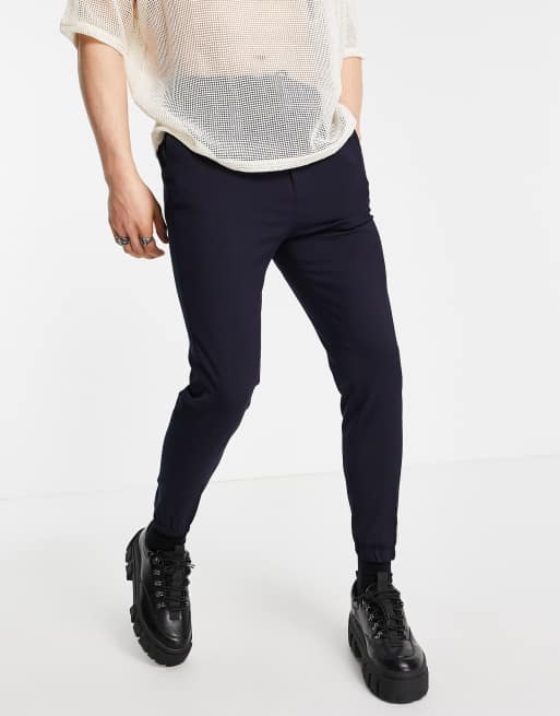 ASOS DESIGN super skinny smart trackies in navy