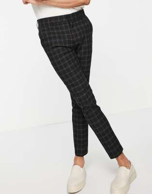 super skinny smart trousers in black