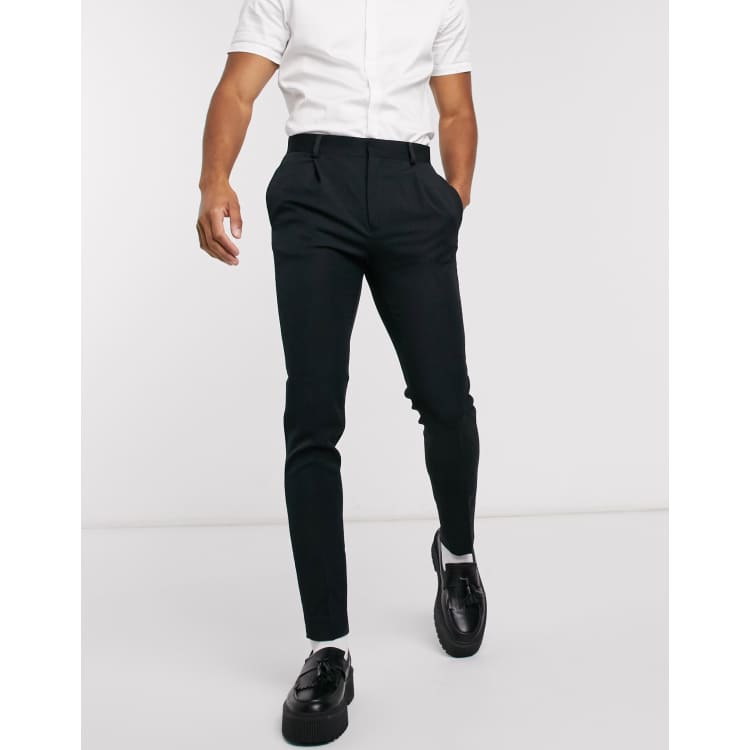 ASOS DESIGN super skinny smart pants multipack in black & gray