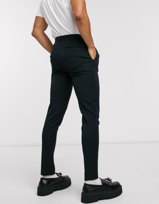 Thin black shop trousers