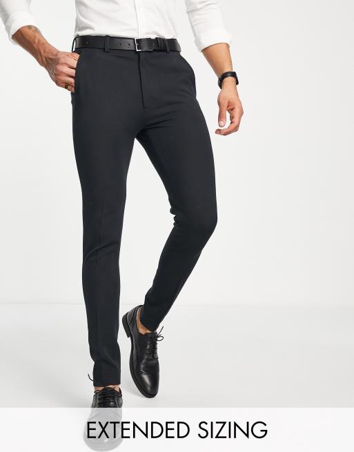 ASOS DESIGN super skinny suit trousers in four way stretch in black