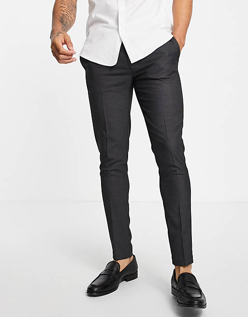 ASOS DESIGN super skinny smart trouser in grey pin dot