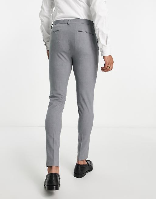 ASOS DESIGN super skinny smart pants in gray prince of wales check