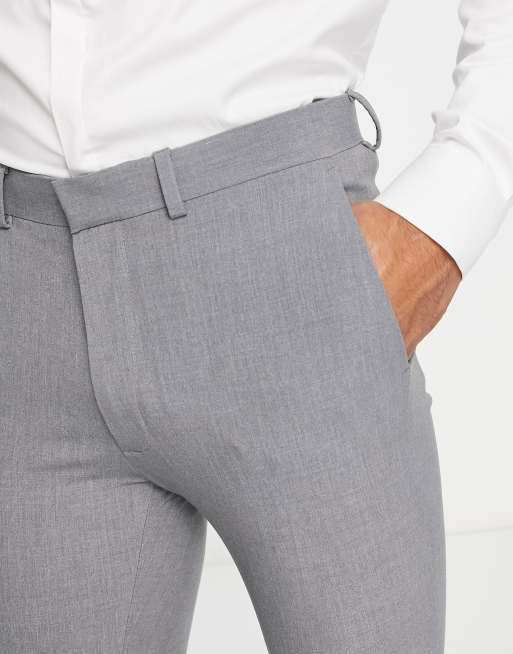 ASOS DESIGN super skinny smart trouser in grey, 3 of 4