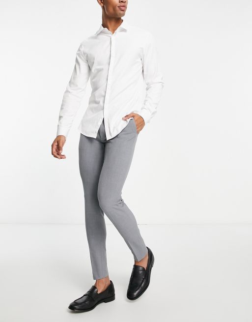 ASOS DESIGN super skinny smart trouser in grey, 4 of 4