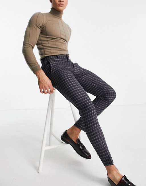 ASOS DESIGN super skinny smart trouser in micro check