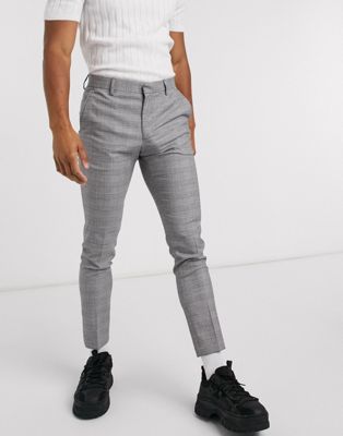 ASOS DESIGN super skinny smart trouser in monochrome check (22137753)