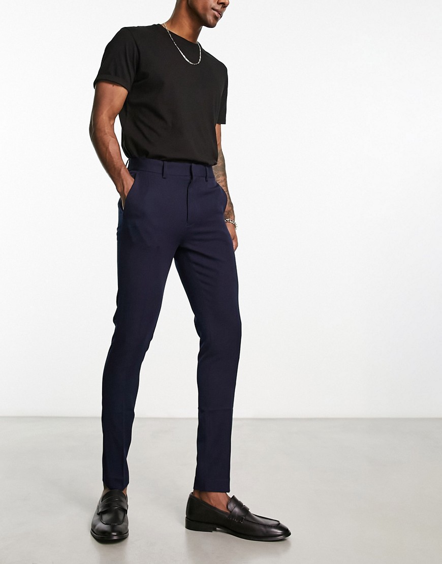 ASOS DESIGN super skinny smart trouser in navy