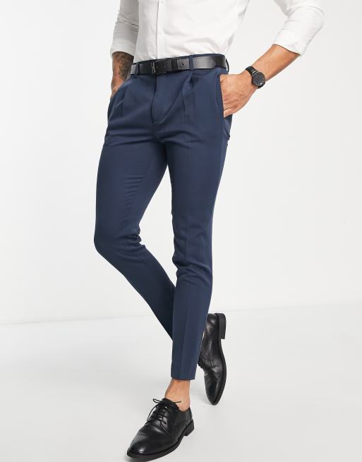 ASOS DESIGN super skinny smart trouser in navy