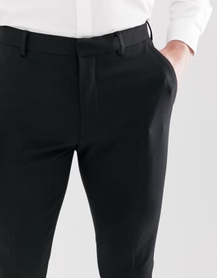 asos design super skinny smart pants in black