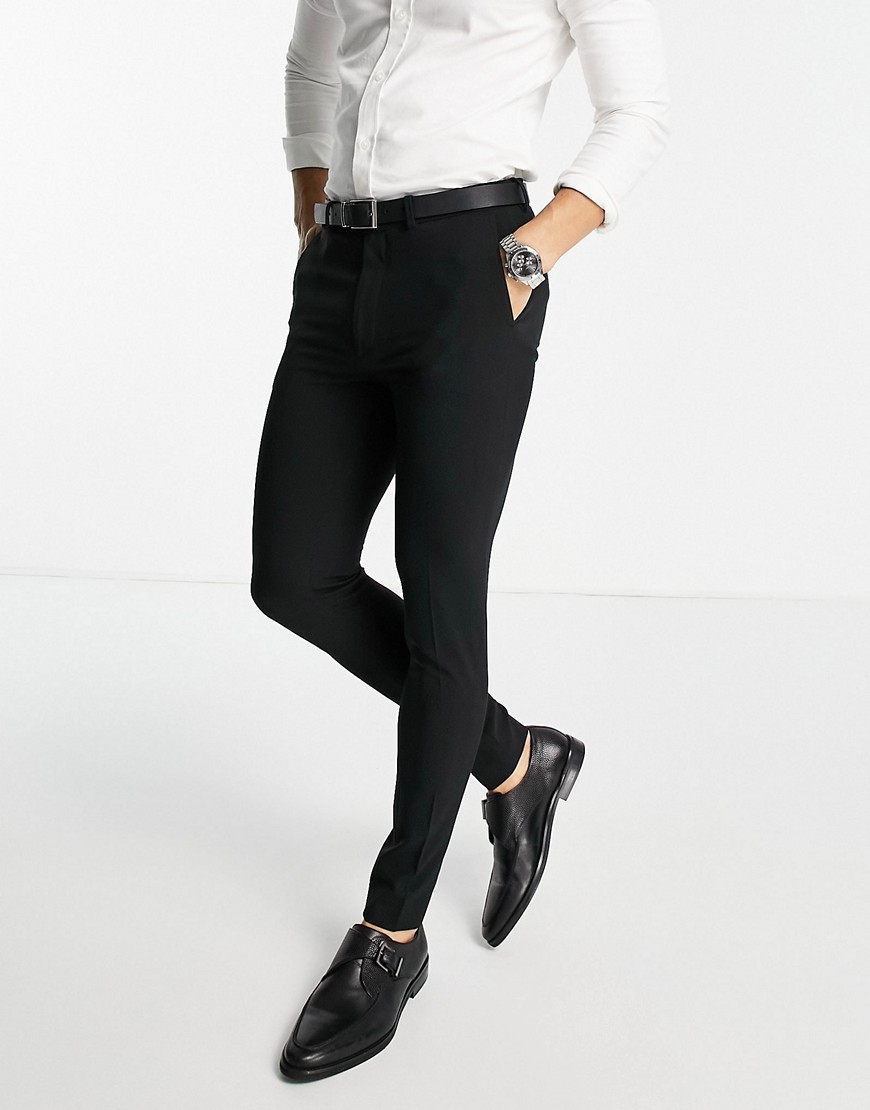 Product photo of Asos design super skinny smart trousers in black