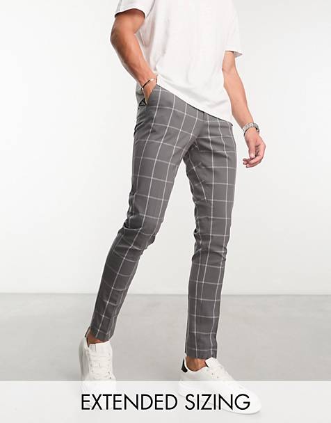 ASOS DESIGN super skinny smart trousers in charcoal window pane check