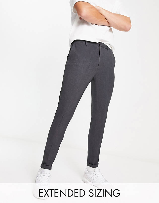 ASOS DESIGN - super skinny smart trousers in charcoal