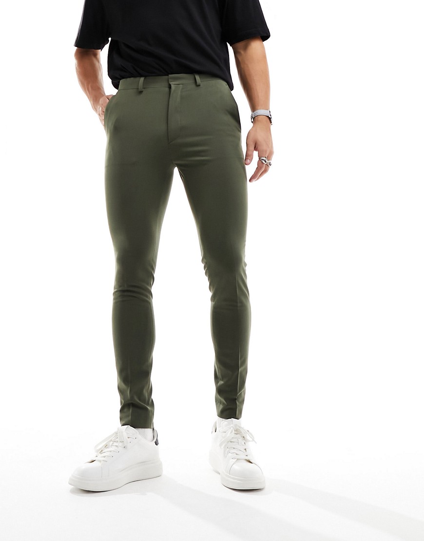 ASOS DESIGN super skinny smart trousers in forest green