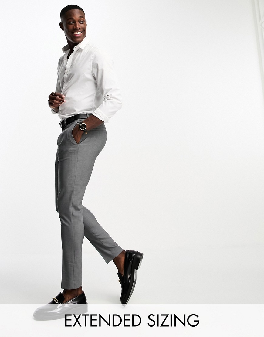 ASOS DESIGN super skinny smart trousers in grey pin dot-Neutral