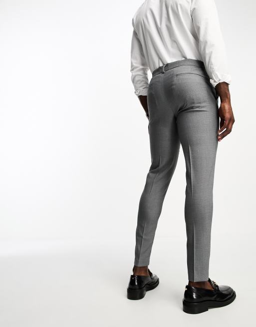 ASOS DESIGN super skinny smart trousers in grey pin dot