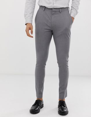 ASOS DESIGN super skinny smart trousers in grey | ASOS