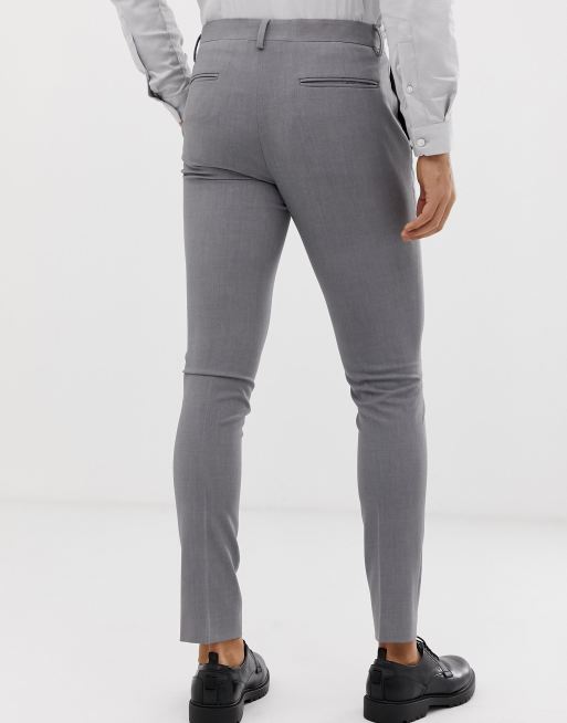 ASOS DESIGN skinny smart pants in gray