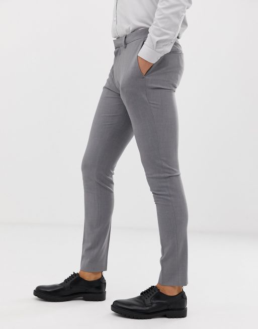 ASOS DESIGN super skinny smart trousers in grey