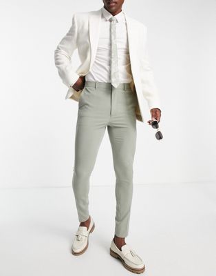 ASOS DESIGN super skinny smart trousers in khaki - ASOS Price Checker