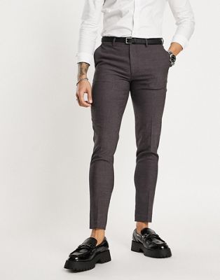 ASOS DESIGN super skinny smart trousers in lilac pin dot