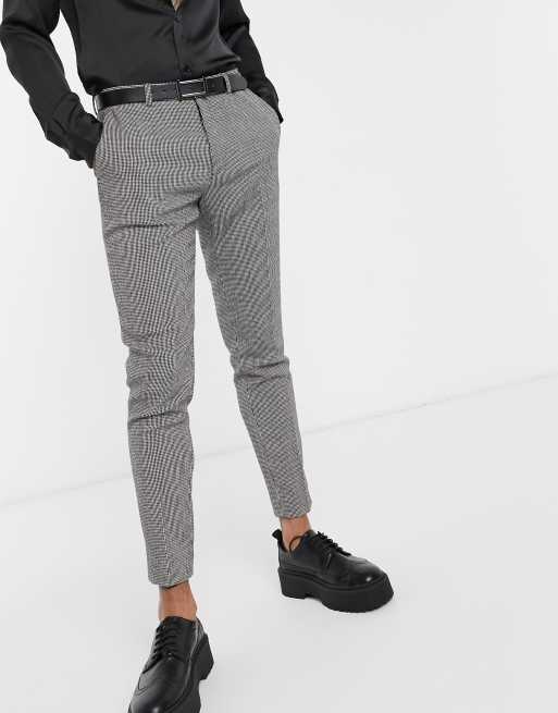 ASOS DESIGN super skinny smart trousers in monochrome dog tooth | ASOS